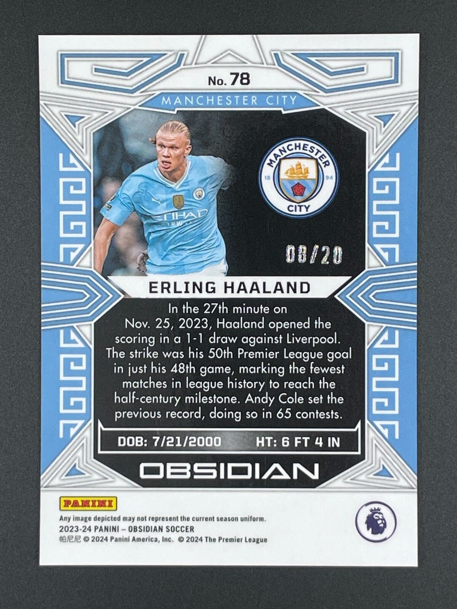 2023-24 Panini Obsidian Erling Haaland Manchester City Blue 