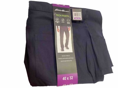 Eddie Bauer Tech Pants Lightweight Moisture Wicking 2 Way Stretch Navy 40Wx32L