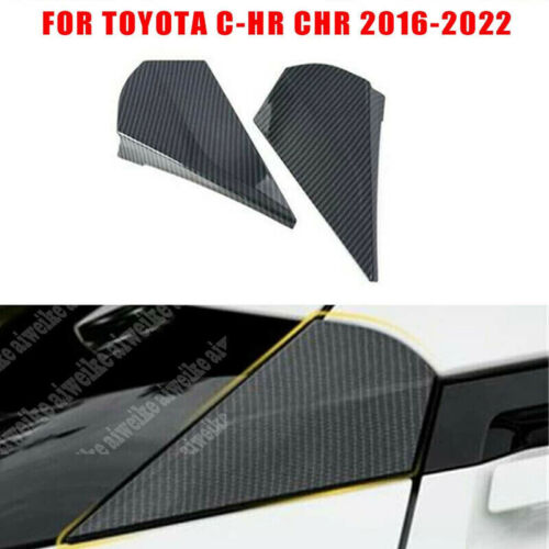 For Toyota CHR C-HR 2016-2023 Carbon Fiber Rear Window Spoilers Wing Cover Trim - Picture 2 of 5