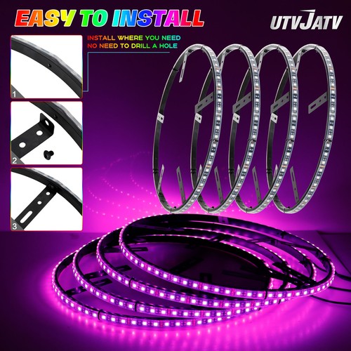 14.5 LED Wheel Ring Lights Strobe Chasing RGB Color Rim Bluetooth Signal Lights - Picture 6 of 17