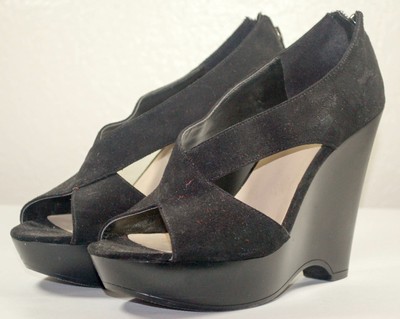 nine west black platform sandals