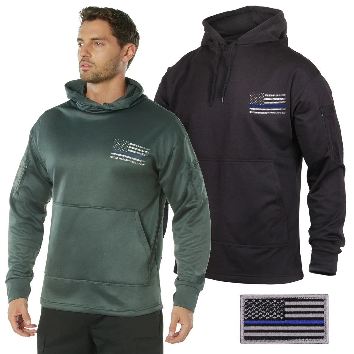USA Flag Thin Blue Line Concealed Carry Hoodie Sweatshirt