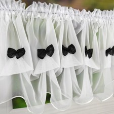 Ready-made cafe  net curtain Ready to hang voile Pencil Pleat Tape Top