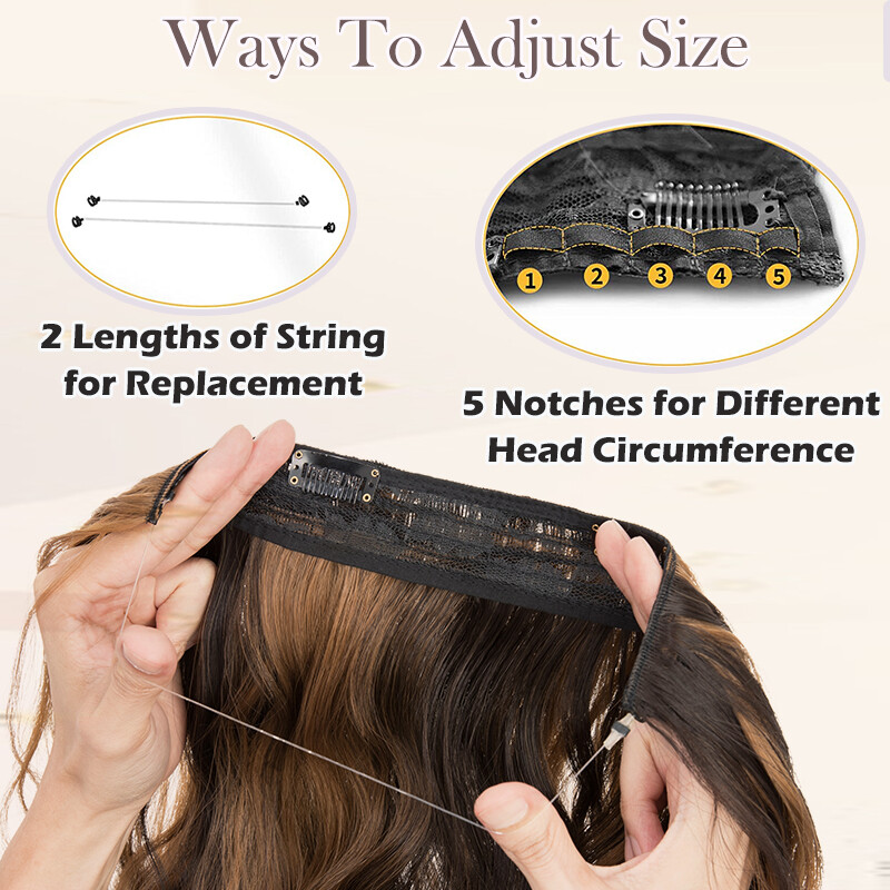 Long Wavy Wire In Hair Extension Clip Invisible One Piece Real