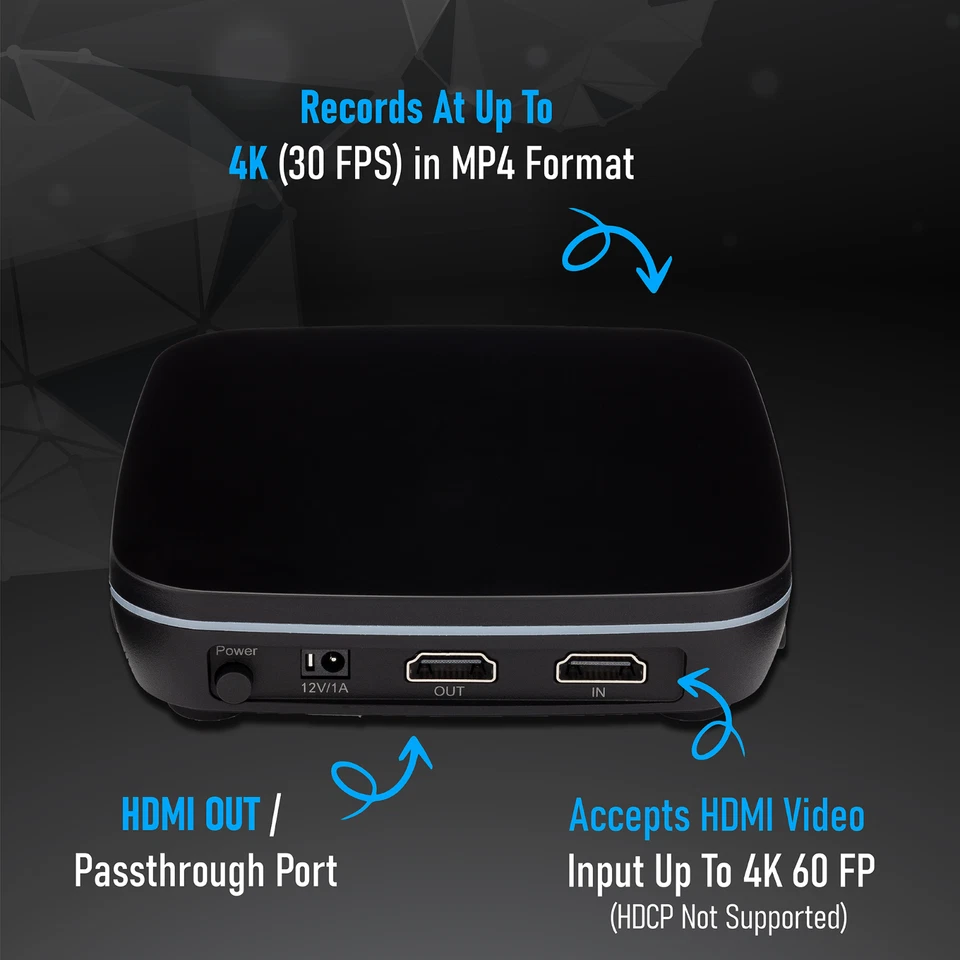 ClearClick 4K HD Video Capture Box 2.0 Capture Audio & Video From HDMI No PC Req - Image 3 of 4
