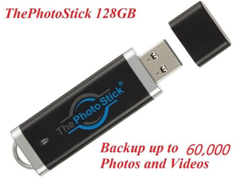ThePhotoStick 128GB Easy One Click Kopia zapasowa zdjęć i wideo 128GB Mac Windows - Zdjęcie 1 z 3