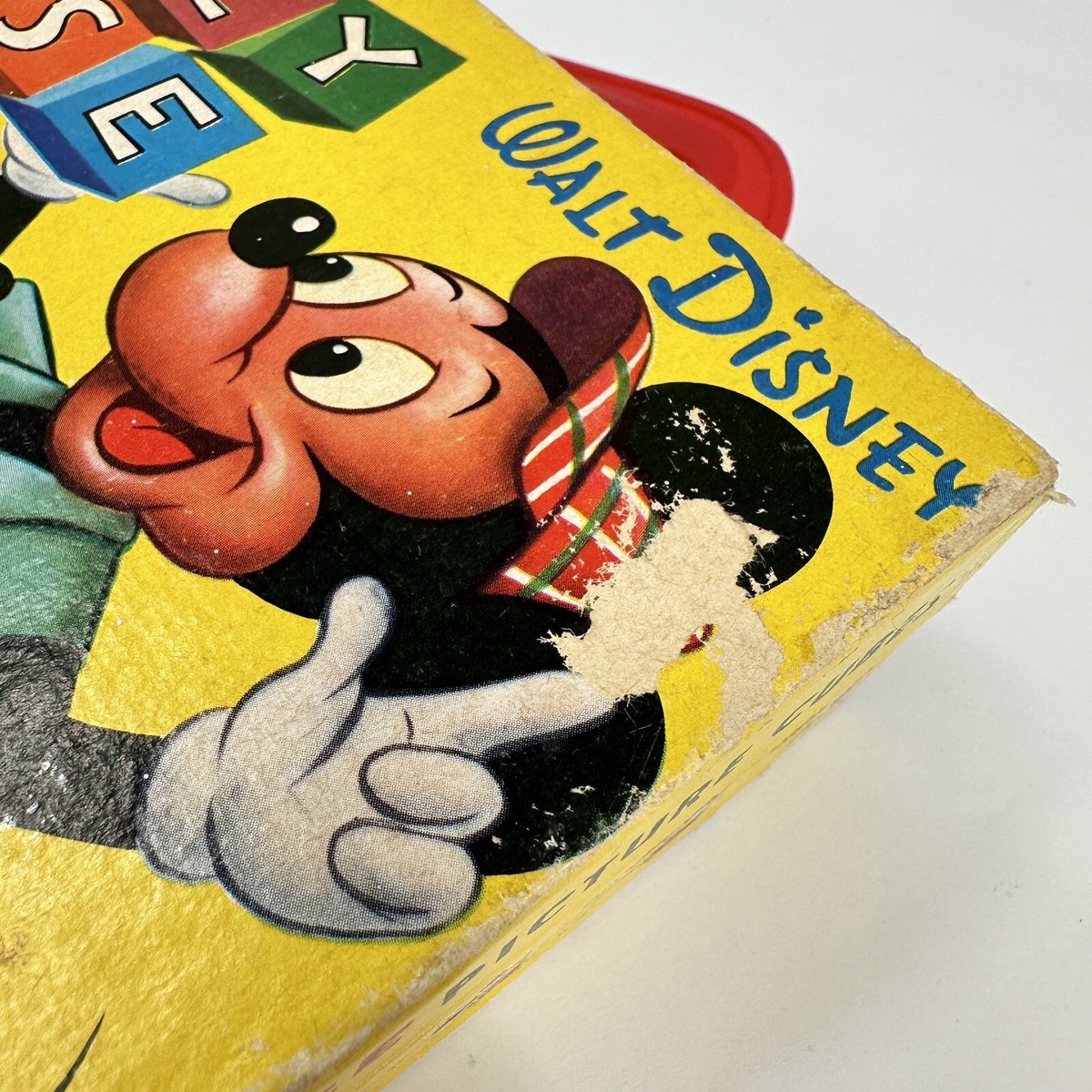 Vintage Walt Disney Mickey Mouse Picture Cubes Puzzle Blocks Box
