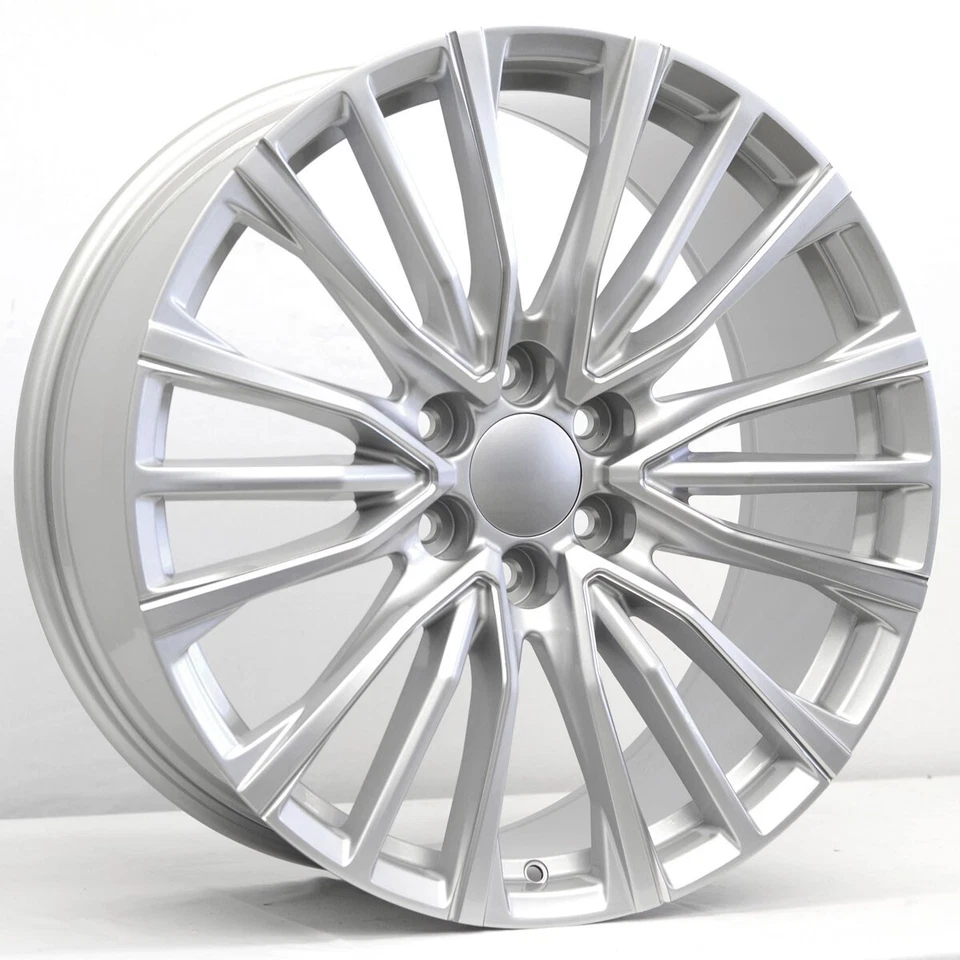 22" Silver Milled Escalade V Replica Wheel 22x9 6X5.5 +28 Chevy Tahoe GMC Yukon - Image 3 of 4