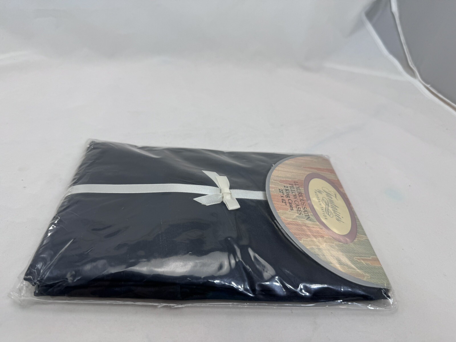 Black Satin KING Pillowcases Fantasies By Morgan Taylor Sealed NOS VTG