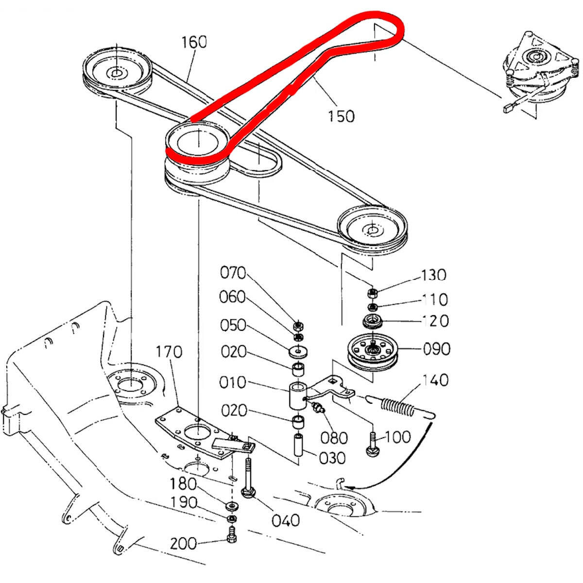 CINGHIA PONTE PRINCIPALE Di Ricambio  DUNLOP  Kubota K5253 71420 K525371420 Main Deck 224366203847 - Foto 11