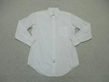 Geoffrey Beene Button Up Shirt 15.5 Dress White Casual Cotton USA Classic Mens