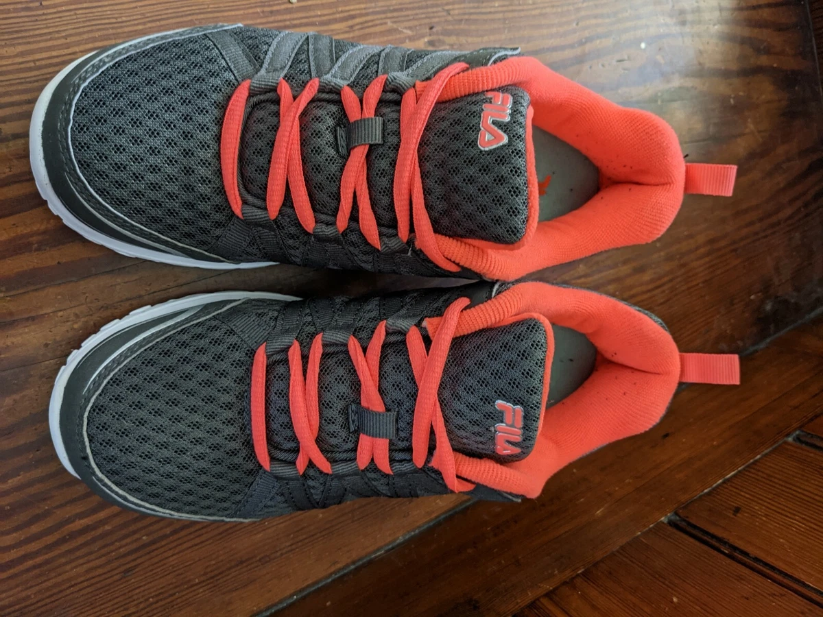 Fila Running Shoes Sneakers Girls Youth 5.5 Gray Neon Pink eBay