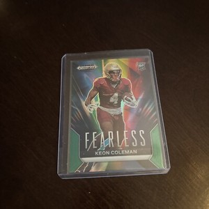 2024 Panini Prizm Draft Picks - Fearless Green Prizm #F-KC Keon Coleman (RC)
