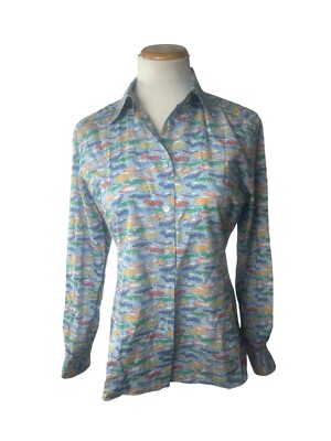 Giangi Napoli Womens Oxford Button Down Classic Cars 44 Collared 
