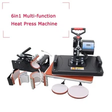 110V 6in1 Multi-function Heat Transfer Press Machine  Mug Plate Cap T-shirts Hat