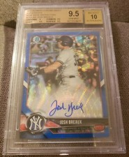 2018 Bowman Chrome Draft Grant Josh Breaux Auto RC Blue Wave #148/150 BGS 9.5/10