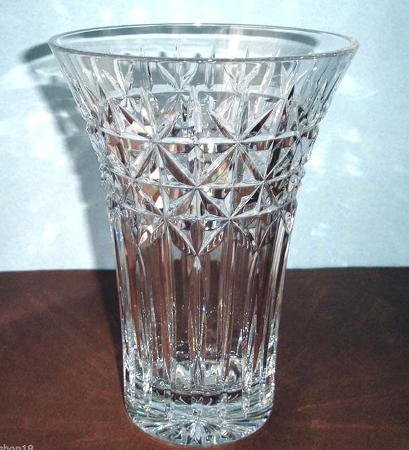 Waterford Irish Stars 10" Crystal Vase Artisan Signed Made In Ireland