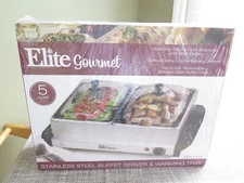 Elite Gourmet Maxi-Matic Stainless Steel Buffet Server & Warming Tray #EWM-6122