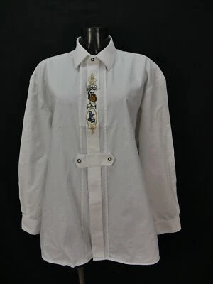 Gr.XL Trachtenhemd Hemd weiß Baumwolle Polyester Musikanten Stickerei TH1233 - Bild 1 von 2