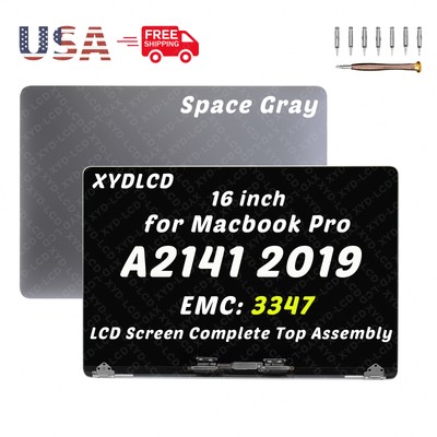 Macbook Pro Retina A2141 2019 16'' Space Gray LCD Full Screen Assembly EMC 3347 .