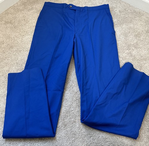 VINTAGE SANSABELT HOSE THE SANSABELT SYSTEM HERREN Gr. 40 ungesäumt blau - Bild 2 von 13