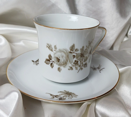 JOHANN HAVILAND BAVARIA BROWN TWILIGHT ROSE 7 PIECE DINNER SET - Picture 7 of 8