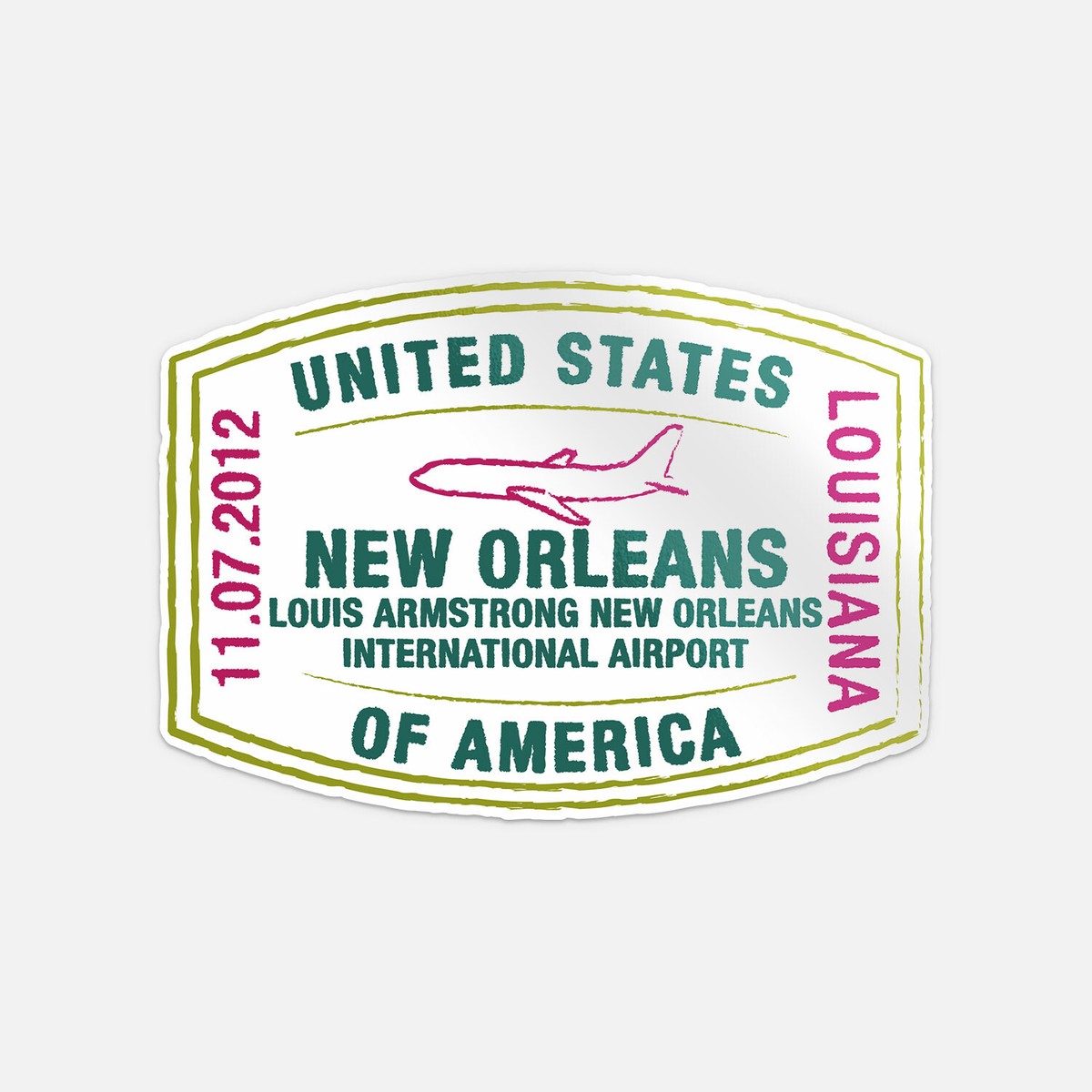 Travel International Airport New Orleans Lousisiana USA Vinyl