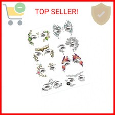 8 Pack Face Temporary Tattoo Waterproof Makeup Tattoo Stickers on Face Eye Foreh