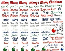 5 LARGE Sheets SEASON Winter XMAS Christmas New Year Months Scrapbook Stickers