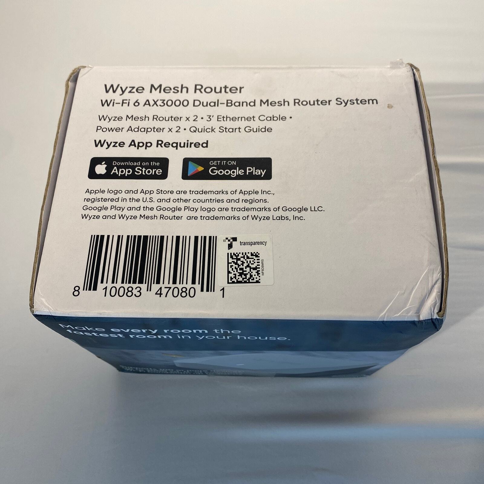 Wyze AX3000 Dual-Band Wi-Fi 6 Mesh Router - White for sale online 