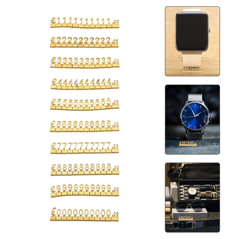 5 Pack Price Tag Jewelry Tags for Pricing Store Sign Holders Numbers