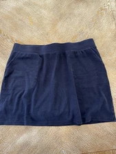 Croft & Barrow Navy Blue Skort XL Stretchy Waist 36” Length 1 7” Pockets
