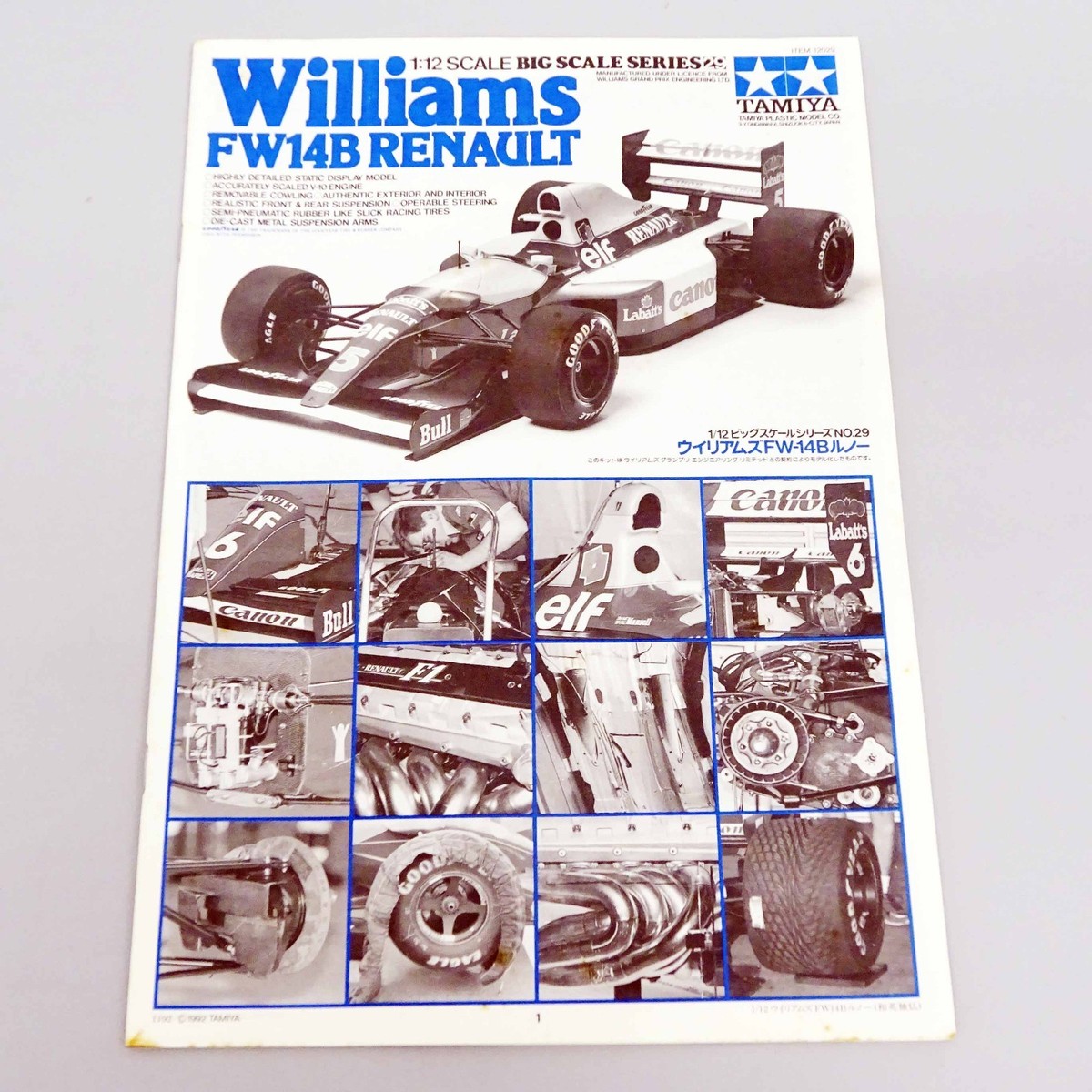 Tamiya 1/12 Williams FW14B Renault #1992 World Champion Plastic