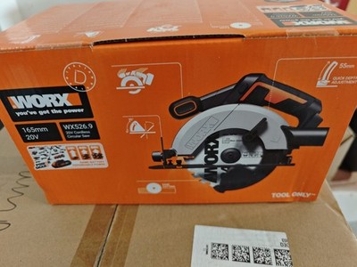 WORX WX526.9 Akku-Kreissäge 20V   165mm Sägeblatt   0-50°, ohne Akku & Ladegerät