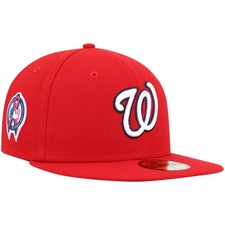 Men's New Era Red Washington Nationals 9/11 Memorial Side Patch 59FIFTY Fitted