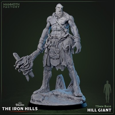 Hill Giant Miniature | 3D Printed Fantasy Figure | D&D RPG wargame miniature