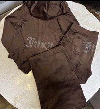 Juicy Couture y2k Brown Sugar velour rhinestone bling tracksuit size X-Large Rar