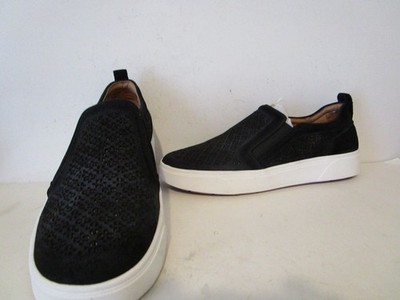 Vionic Kimmie Perforated Suede Casual Slip On Fashion Womens Sneakers Black Sz 8