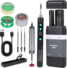 Cordless Soldering Iron Kit, Rechargeable USB-C Pen with LCD Screen, Hobby