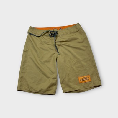 Tan Brown Fishpond Swim Trunks Board Shorts Men's Size 32
