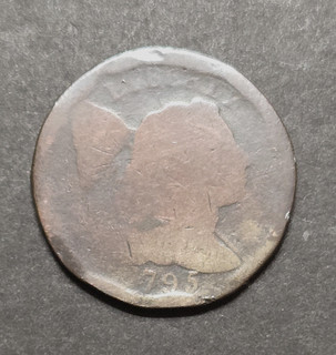 1795 Large Cent low grade "C.M." counterstamp