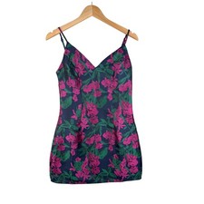 New Lulus Elegant Taste Jacquard Floral Print Mini Dress size Small Black/Pink