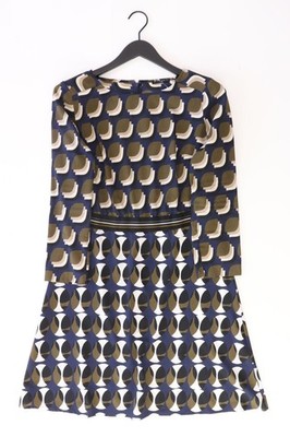 Sisley Langarmkleid Regular Kleid für Damen Gr. 38, M geometrisches Muster blau