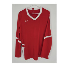 Nike Red XXL Mens Athletic Mesh Jersey V-Neck...