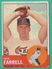 VINTAGE 1963 TOPPS BASEBALL CARD # 277 DICK FARRELL HOUSTON COLT 45's