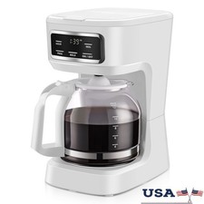 Programmable 12 Cup Coffee Maker Auto Shut-Off Bold Brew LED Display White New