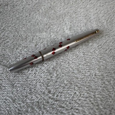 Platinum Silver Strawberry Pattern Fountain Pen Showa Heisei Retro Cute