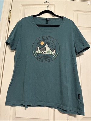 TShirt Women's Size XL, Green ''Banff Canada'' Graphic Fairmont Springs Moose Mtns