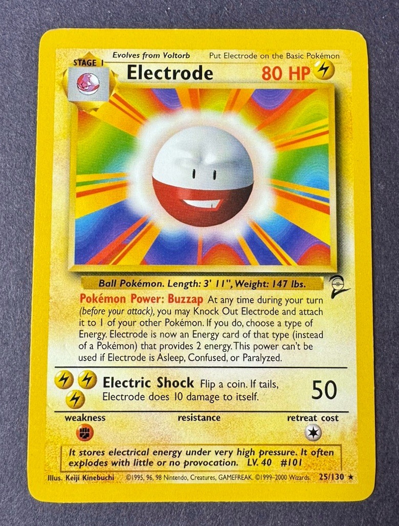 Pokemon TCG: Electrode 25/130 Base 2 Reg-Unlimited-WOTC-Rare-LP