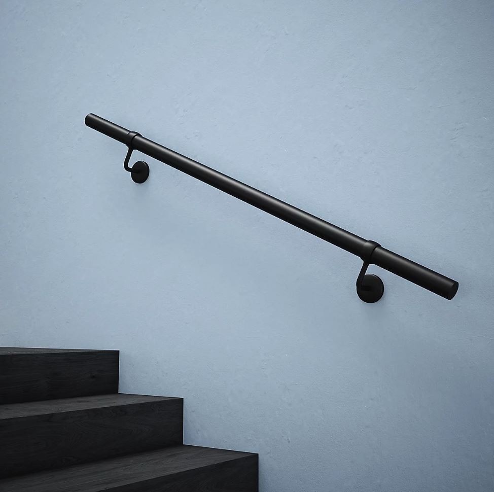 Forgeworks Stair Handrail Kit Matt Black Premium Easy Assembly Indoor Set - 1.2m